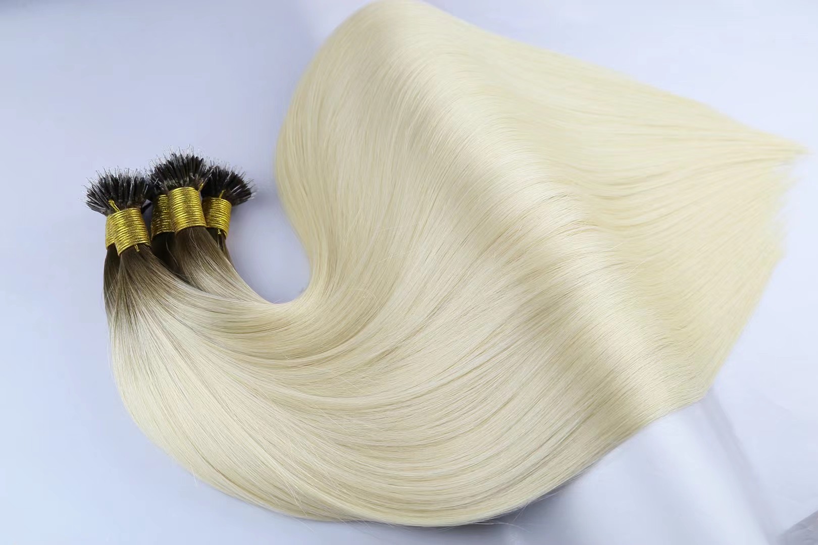 Double drawn nano ring hair extension in China QM273